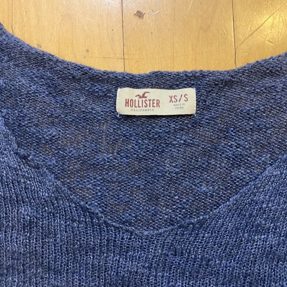 Holister Slate Blue Cotton Ramie Sweater - Picture 4 of 4
